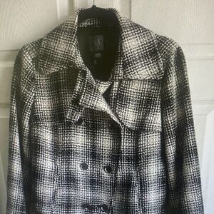 Armani Exchange Wool Blend Plaid Belted Jacket/SZ L